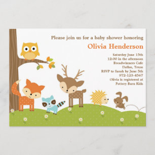 Invitations d'animaux de bois mignons