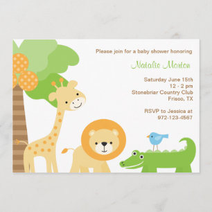 Invitations d'animaux de la jungle mignonne