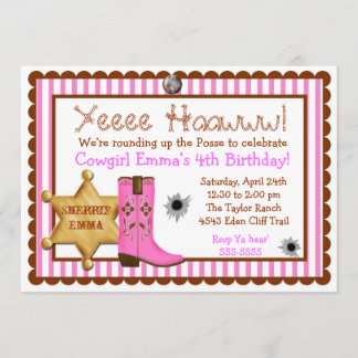 Invitations d'anniversaire à Cowboy Wild West