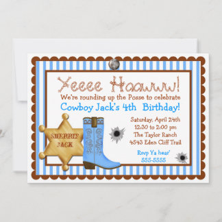 Invitations d'anniversaire à Cowboy Wild West