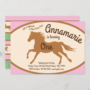 Invitations d'anniversaire à Cowgirl Horse Pony