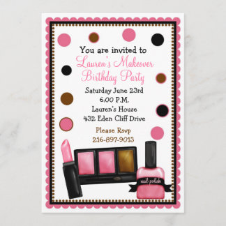 Invitations d'anniversaire à faire un maquillage