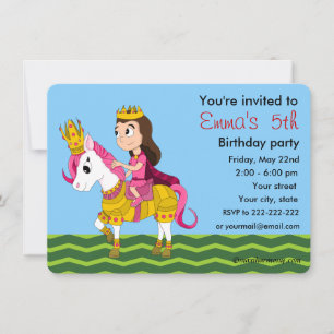 Invitations d'anniversaire à la princesse et au po