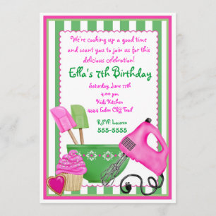 Invitations d'anniversaire à Shabby Chic Baking