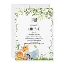 Invitations d'anniversaire aux ANIMAUX SAUVAGES