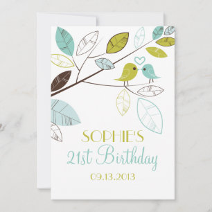 Invitations d'anniversaire aux oiseaux de Lovebird