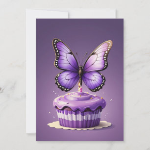 Invitations d'anniversaire aux papillons violets