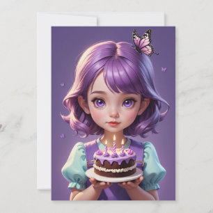 Invitations d'anniversaire aux papillons violets