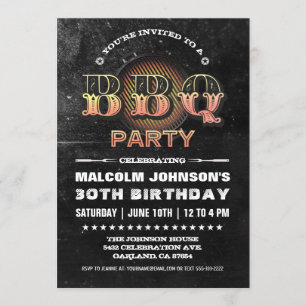 Invitations d'anniversaire BBQ Party