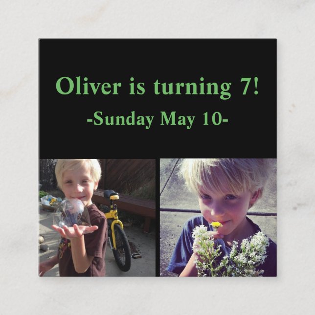 Invitations d'anniversaire carré (pack de 100) (Devant)