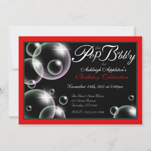 Invitations d'anniversaire Classy "Pop the Bubbly"