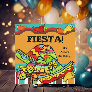 Invitations d'anniversaire Customisées Fiesta