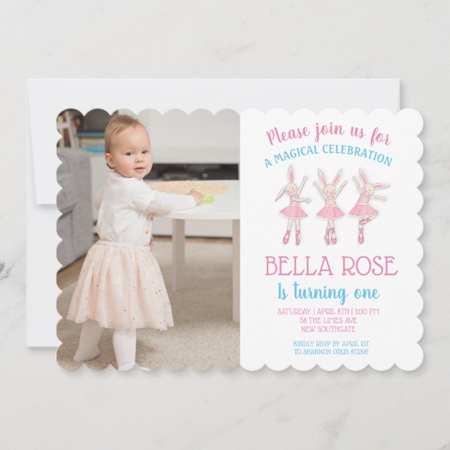 Invitations d'anniversaire de Ballerina (Devant)