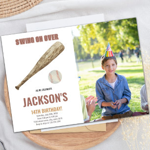 Invitations d'anniversaire de baseball avec photo