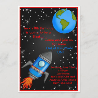 Invitations d'anniversaire de bateau de Rocket