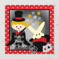 Invitations d'anniversaire de Blond Boy Hocus Pocu