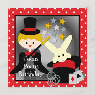 Invitations d'anniversaire de Blond Boy Hocus Pocu