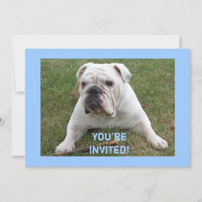 Invitations d'anniversaire de Bulldog anglais (Devant)