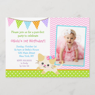 Invitations d'anniversaire de chat de Kitty