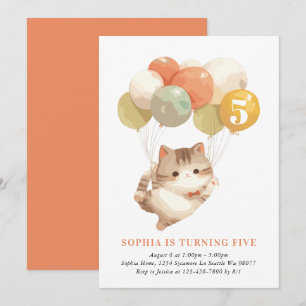 Invitations d'anniversaire de chats de fille