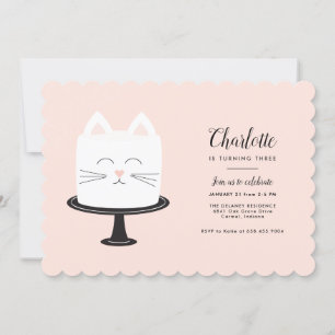 Invitations d'anniversaire de chats pour la troisi