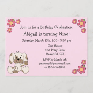 Invitations d'anniversaire de Chien de Chien de Ch
