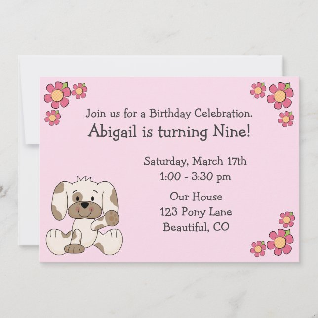 Invitations d'anniversaire de Chien de Chien de Ch (Devant)