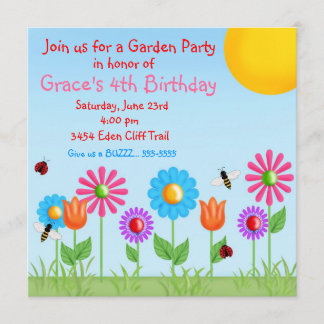 Invitations d'anniversaire de coccinelle de