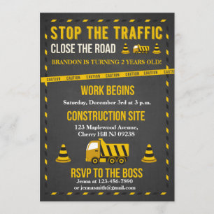 Invitations d'anniversaire de construction