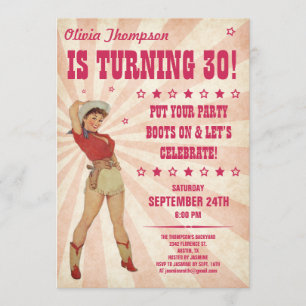 Invitations d'anniversaire de cow-girl