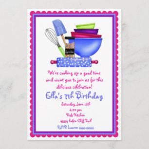 Invitations d'anniversaire de cuisine de cuisine