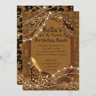 Invitations d'anniversaire de dames d'empreinte de