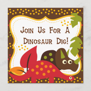 Invitations d'anniversaire de Dinosaur Dino