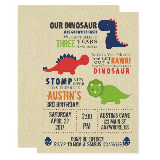 Invitations D Anniversaire De Dinosaure Zazzle Fr