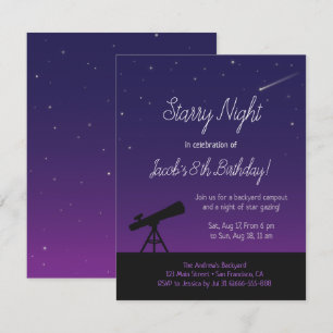 Invitations d'anniversaire de enfant d'astronomie