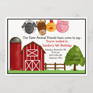Invitations d'anniversaire de ferme