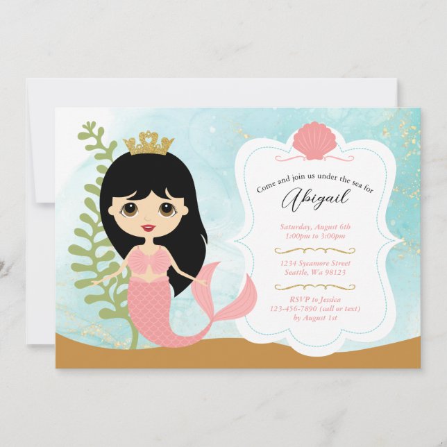 Invitations d'anniversaire de fille (Devant)