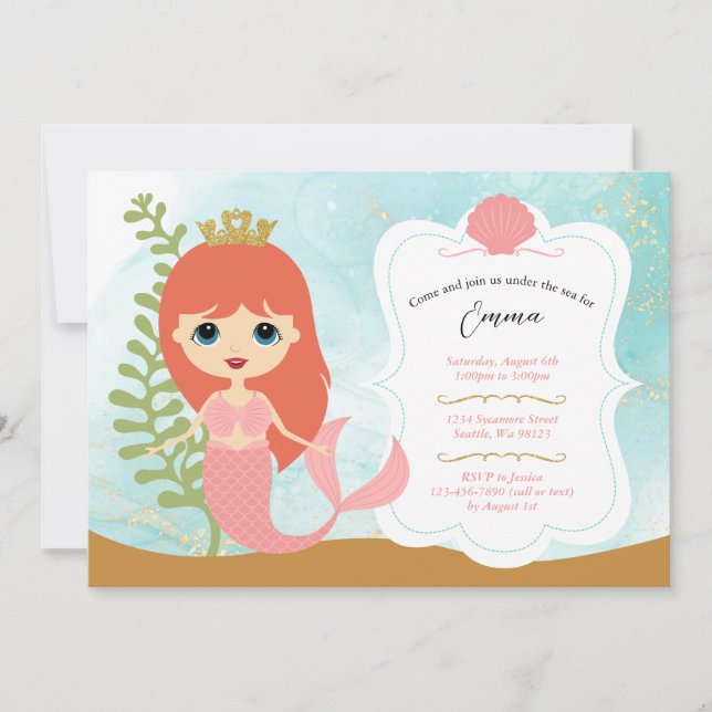 Invitations d'anniversaire de fille (Devant)