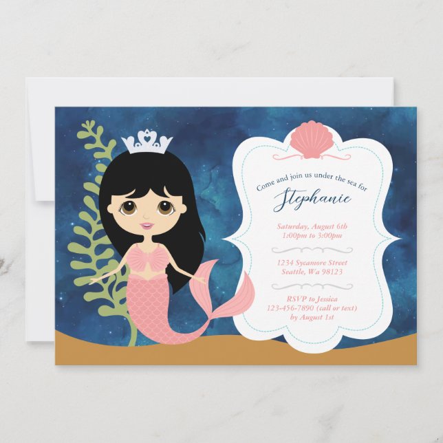 Invitations d'anniversaire de fille (Devant)
