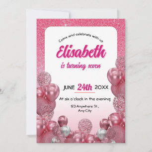 Invitations d'anniversaire de fille de Parties sci