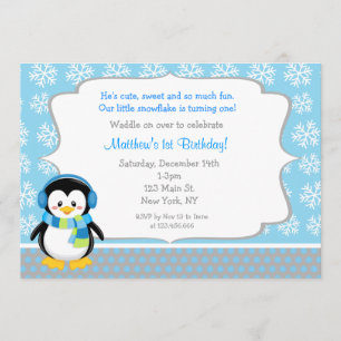 Invitations d'anniversaire de flocon de neige