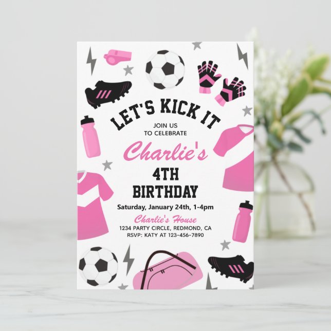 Invitations d'anniversaire de football | Invitatio (Debout devant)
