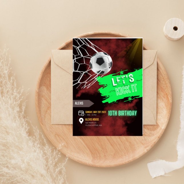 Invitations d'anniversaire de football, Invitation (Créateur téléchargé)