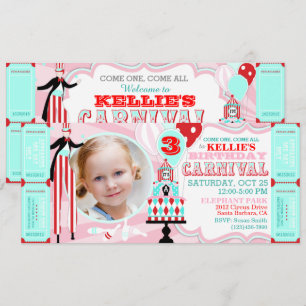 Invitations d'anniversaire de gâteau de tente de