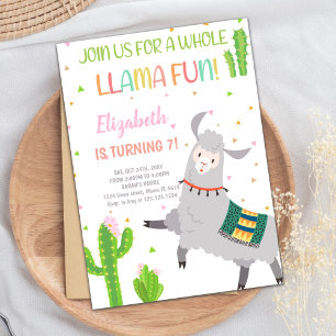 Invitations d'anniversaire de Grey Llama
