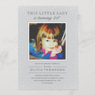 Invitations d'Anniversaire de Gris Sparkle