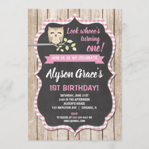 Invitations d'anniversaire de hibou, anniversaire