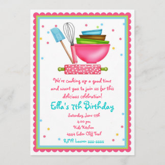 Invitations d'anniversaire de la Cuisine de cuisin