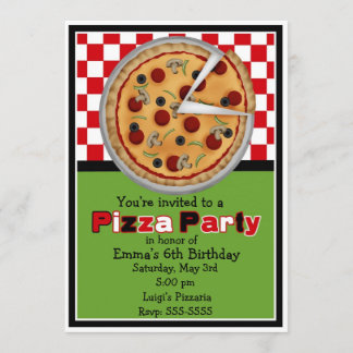 Invitations d'anniversaire de la fête de Pizza
