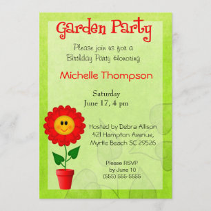 Invitations d'anniversaire de la fête du jardin